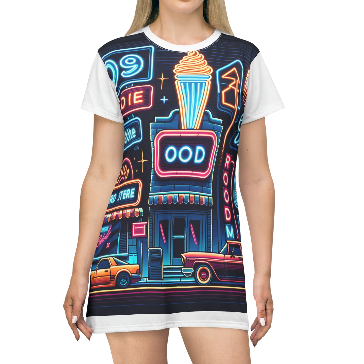 Neon Nostalgia: Retro Lights & Signs Tee