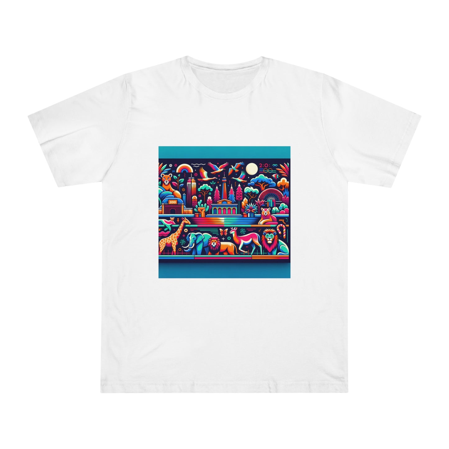 Wildlife Wonderland: Acid Neon Safari T-Shirt