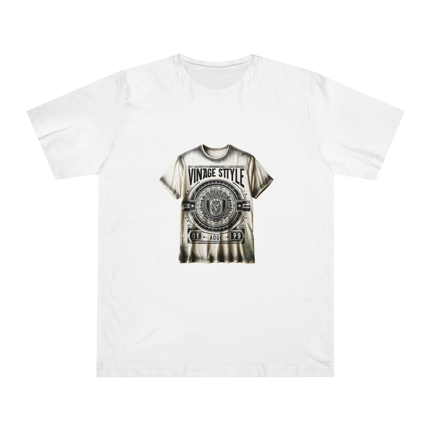 Retro Distressed Graphic Badge T-Shirt: Timeless Contour