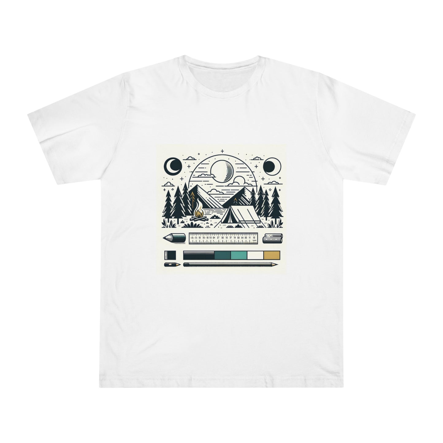 Nature Escape: Minimalist Camping Vector Tee by Rob Janoff