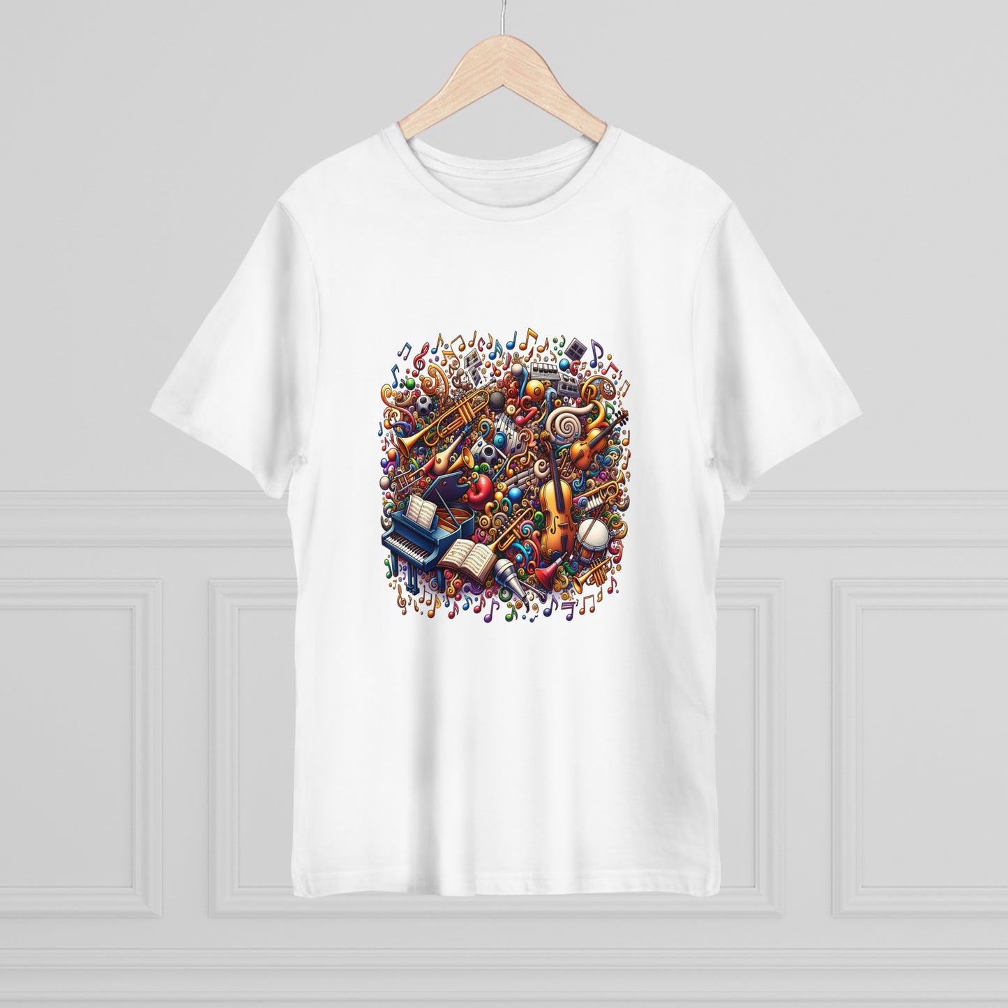 Melody Mania: Cartoon Music Notes and Instruments T-Shirt