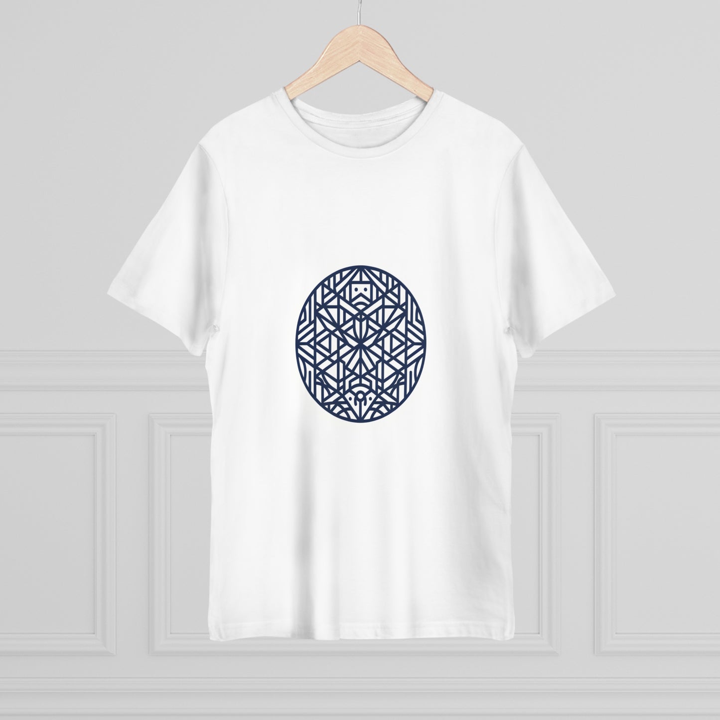 Geometric Nature Patterns: Indigo Monochrome Tee