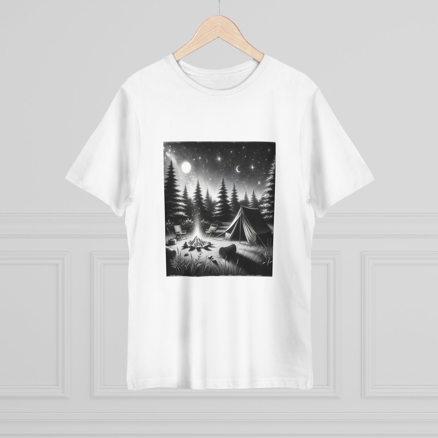 Wilderness Wanderer: Handcrafted Charcoal Sketch T-shirt
