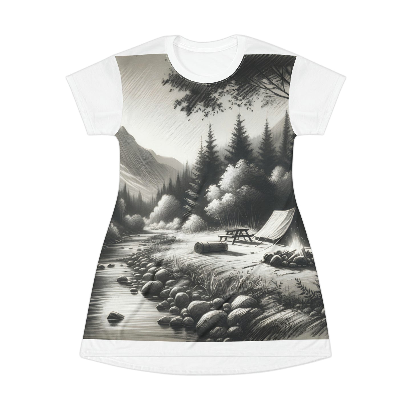 Natures Shadows: Charcoal Campscape