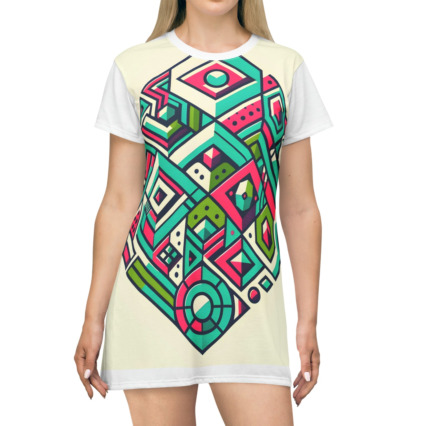 Kaleidoscope Dreams: Retro Geometric Revival Tee