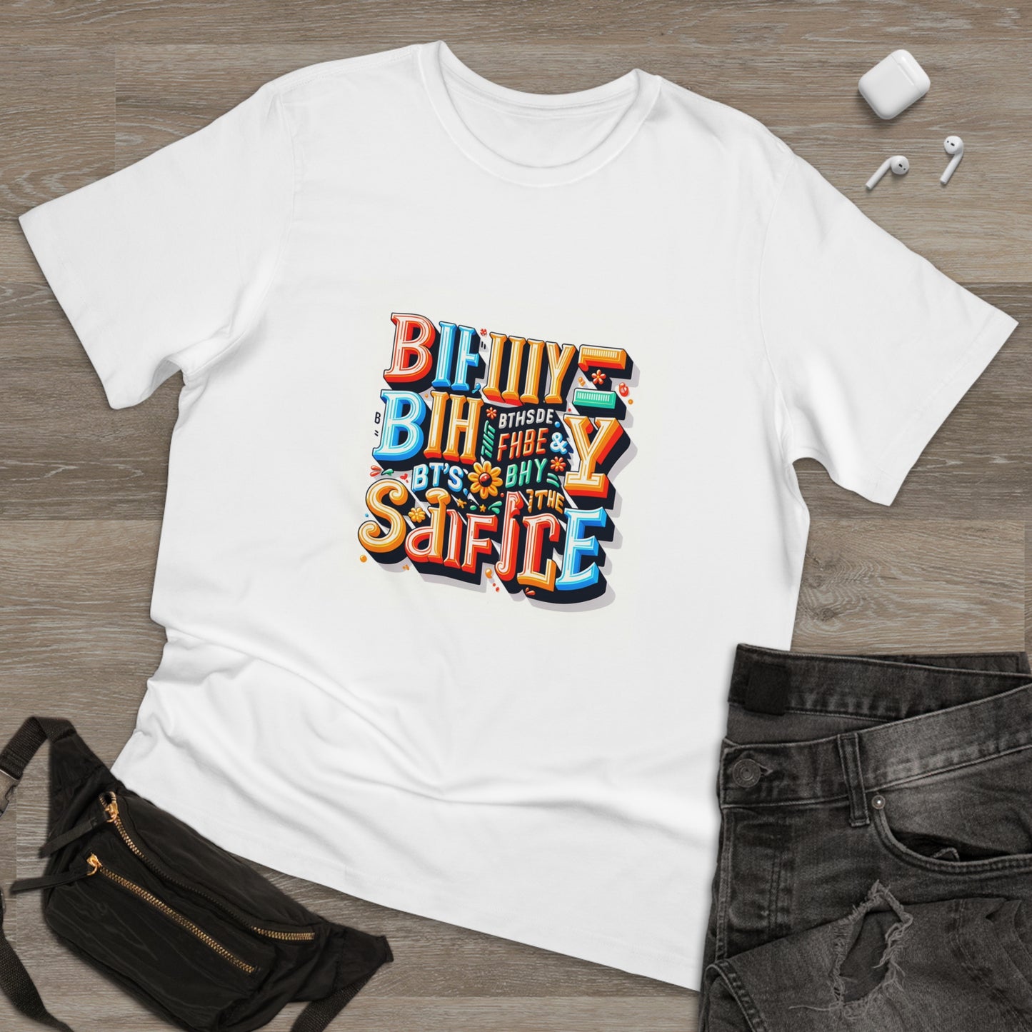 Melodic Ink: Cartoon Lyrics Typography Tee
