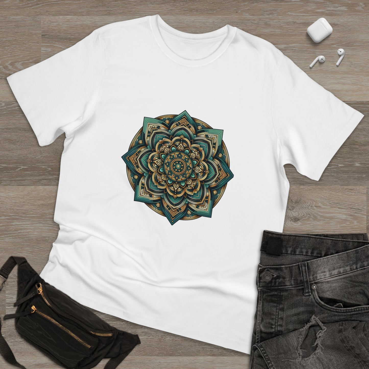 Turquoise Geometry: Vintage Mandalas in Gold & Black