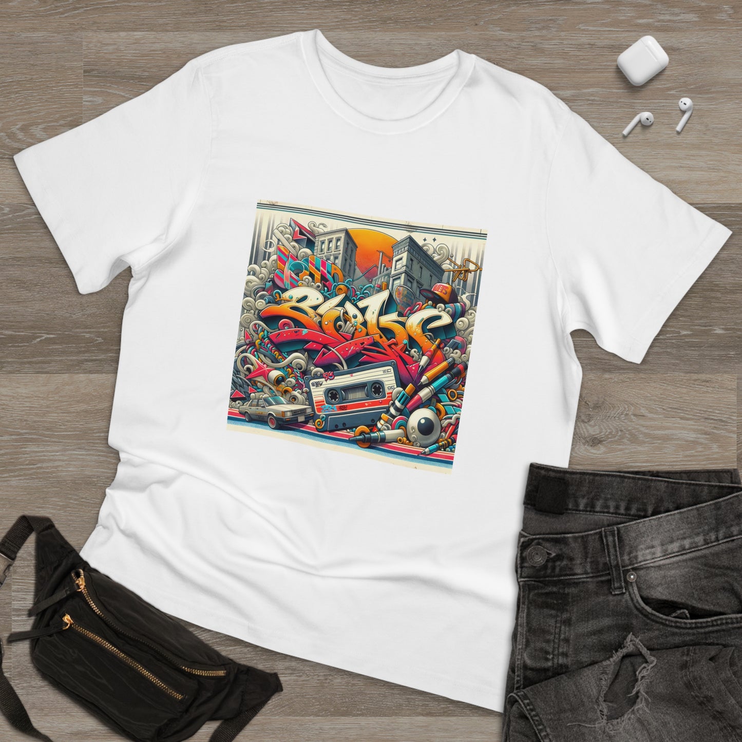 Graffiti Nostalgia: Retro Street Art T-Shirt with a 90s-2000s Vibe