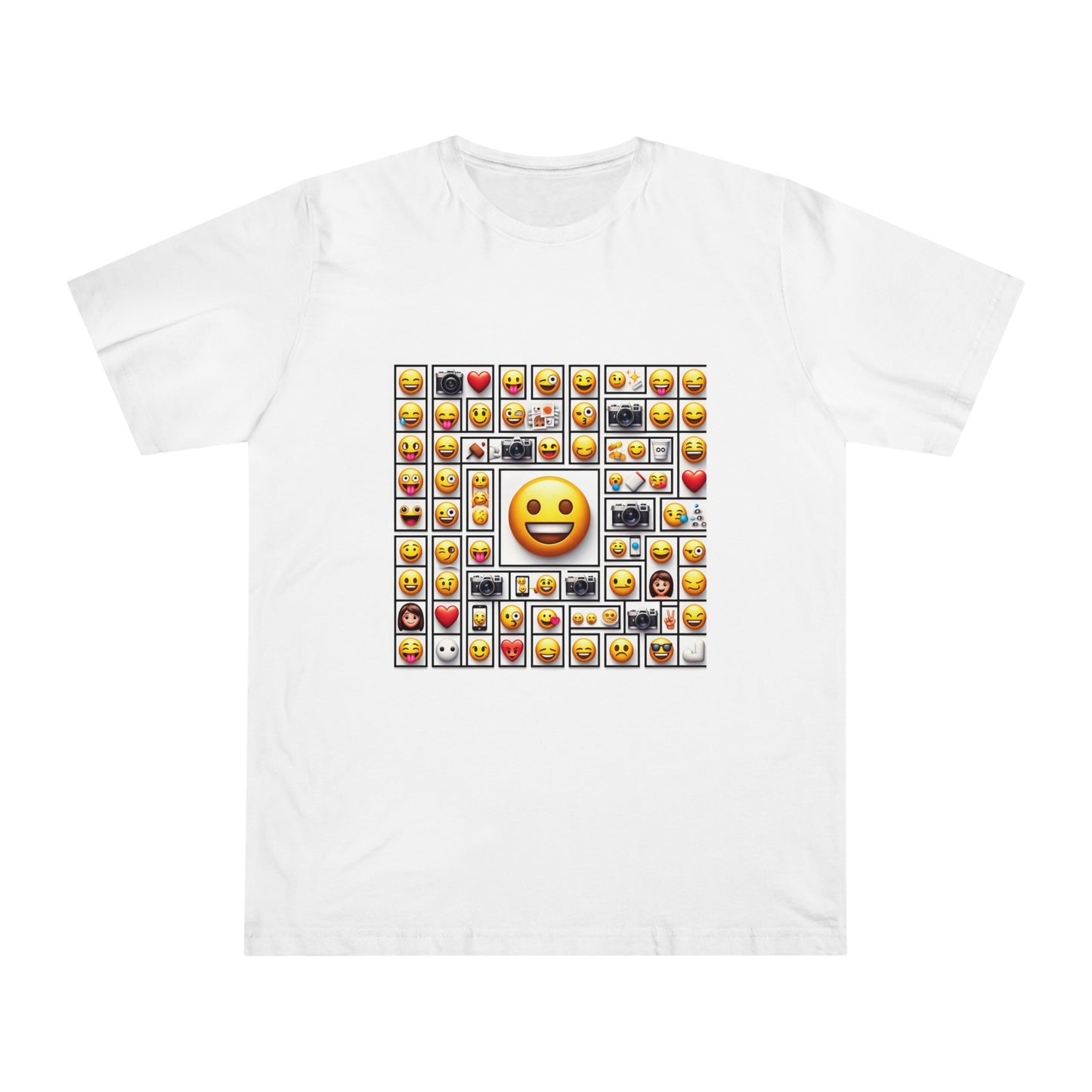 Emoji Fusion: Minimalistic Collage T-Shirt