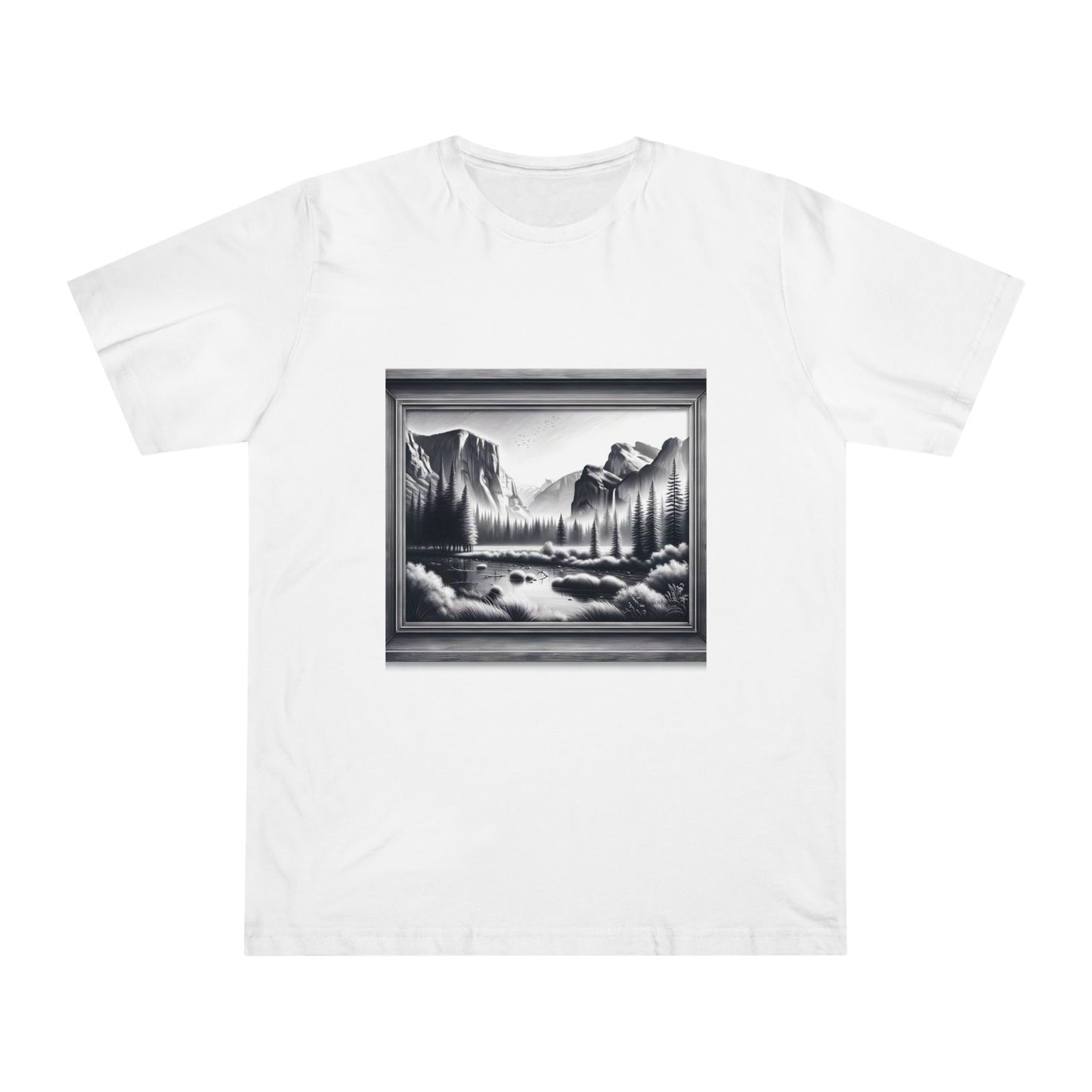 Wilderness Reflections: Monochrome National Parks Sketch
