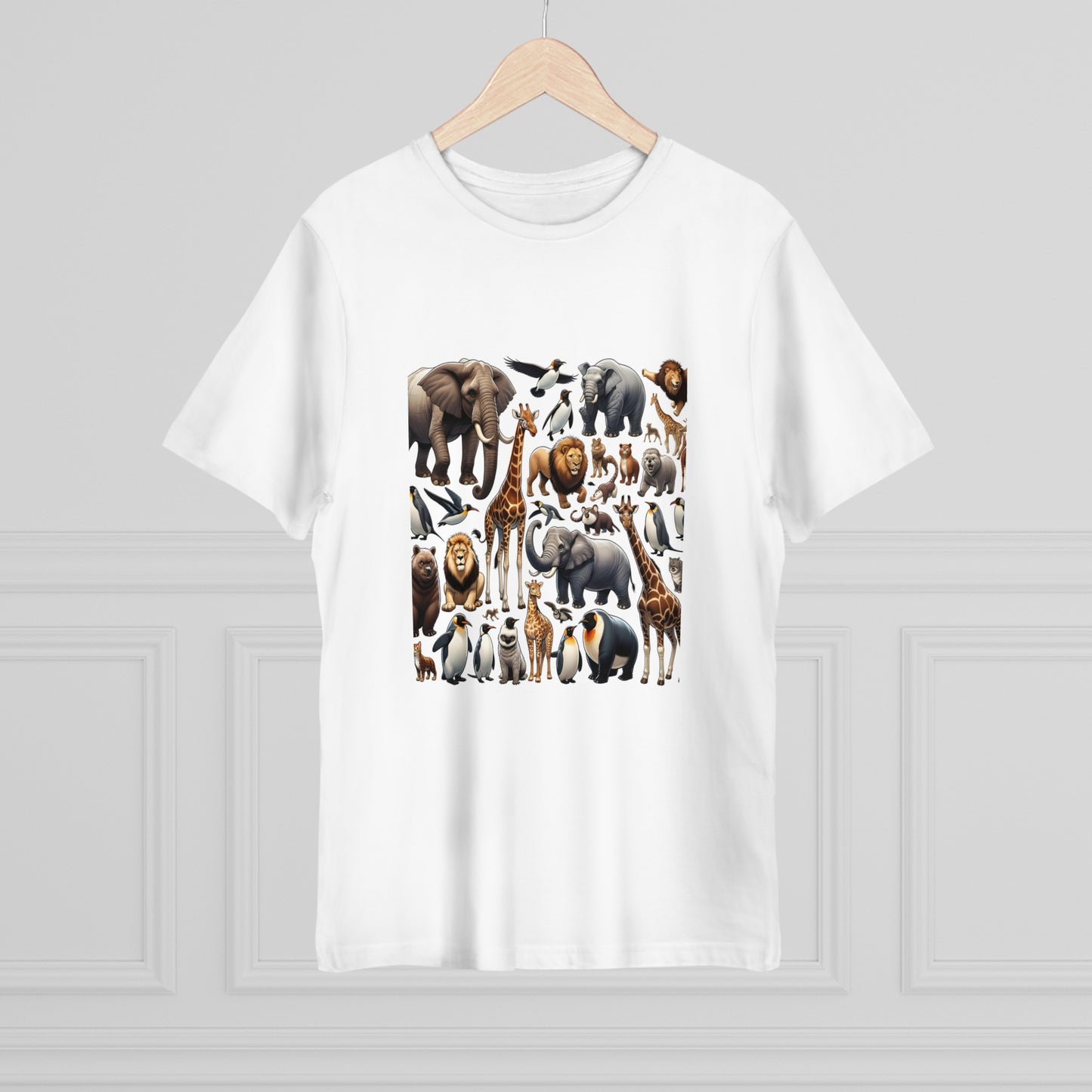 Wild Kingdom Fun: Cartoon Zoo Animal Collage Tee