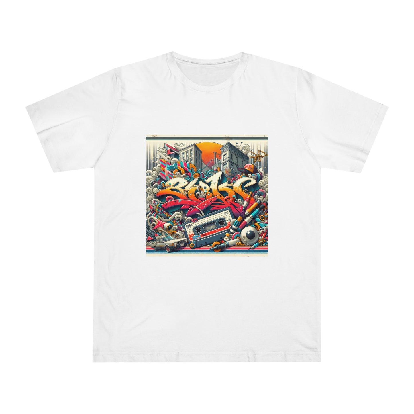 Graffiti Nostalgia: Retro Street Art T-Shirt with a 90s-2000s Vibe