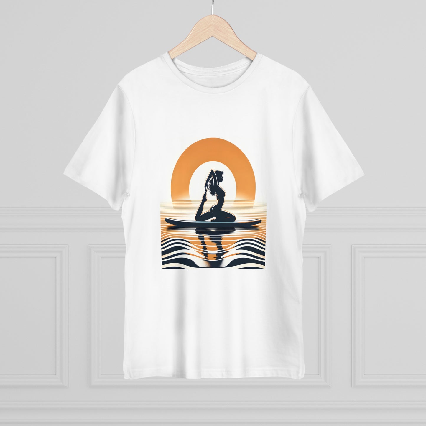 Tranquil Waves: Serene Yoga Paddleboarder