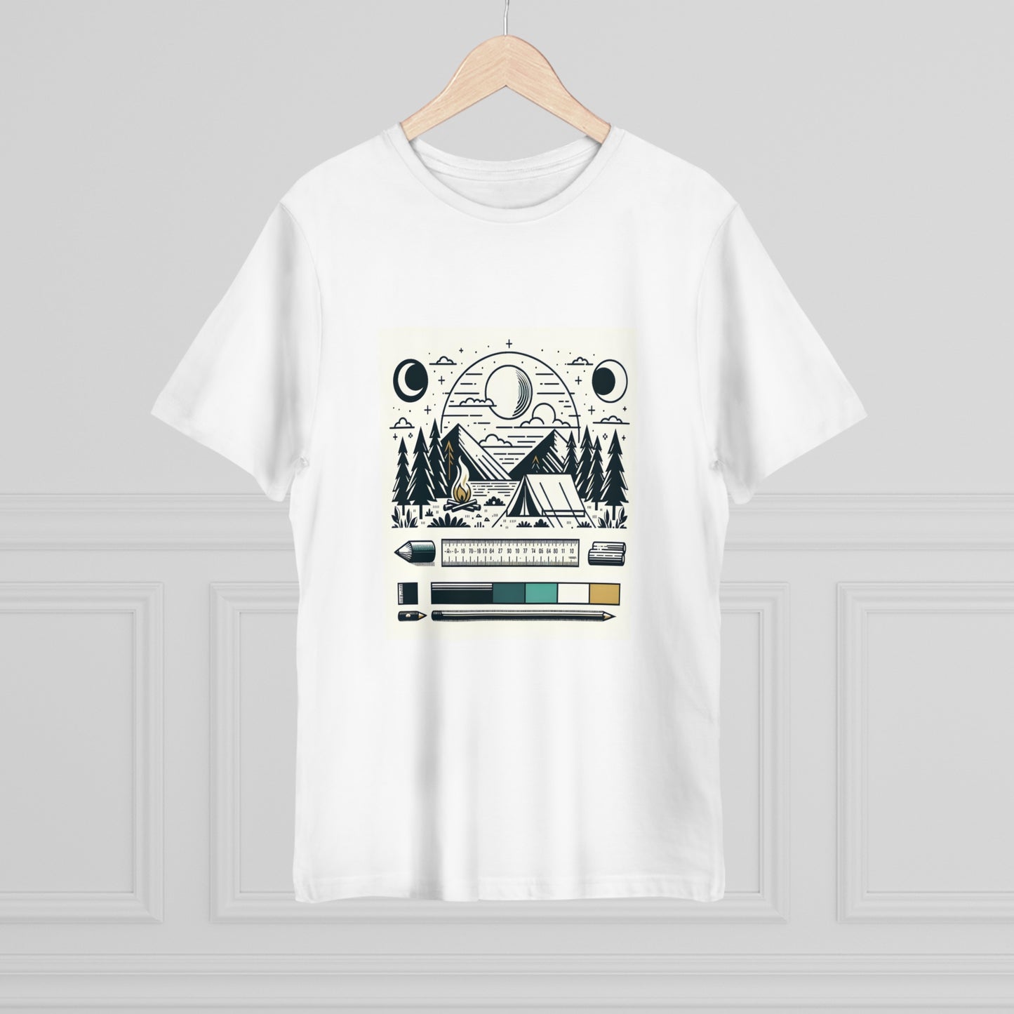 Nature Escape: Minimalist Camping Vector Tee by Rob Janoff