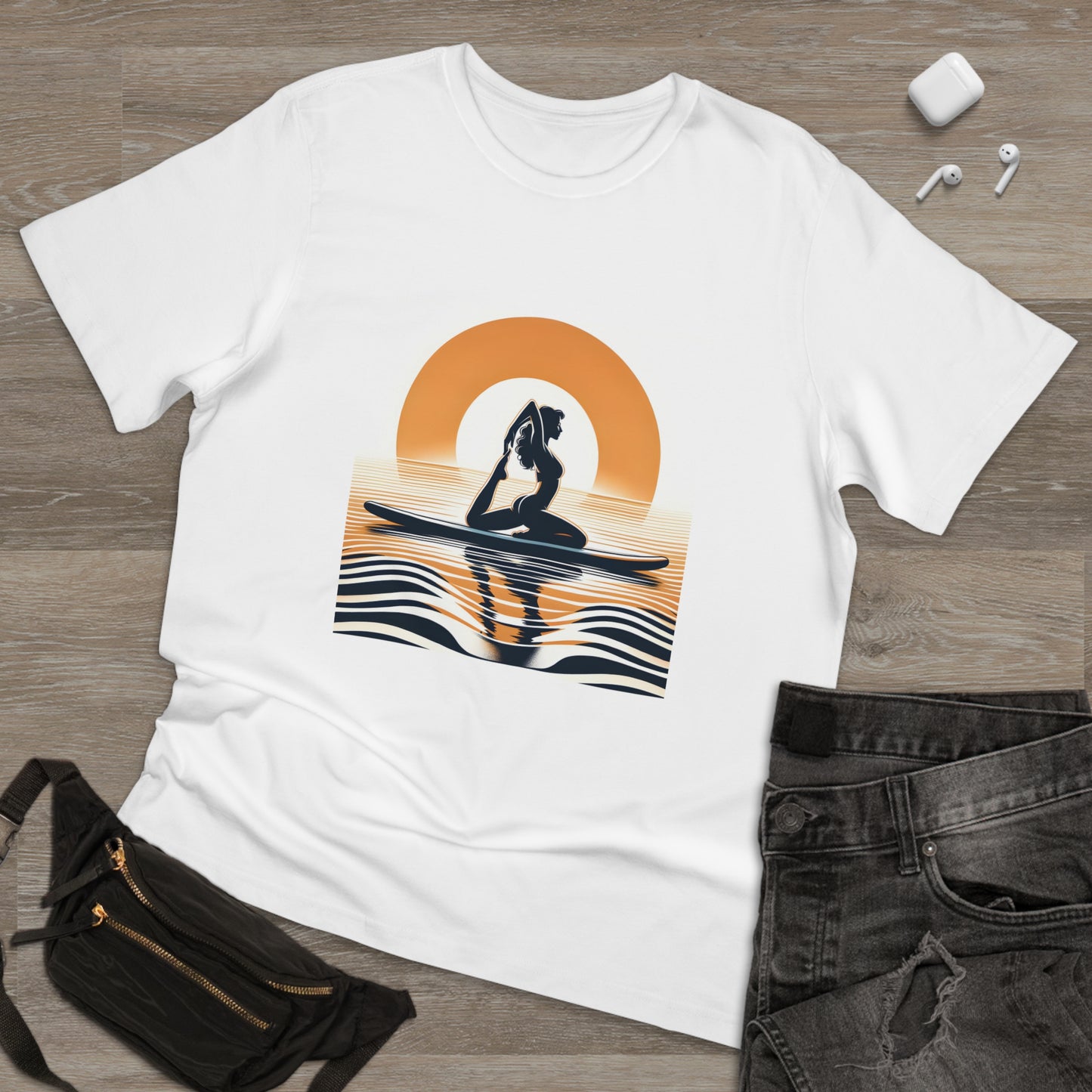 Tranquil Waves: Serene Yoga Paddleboarder