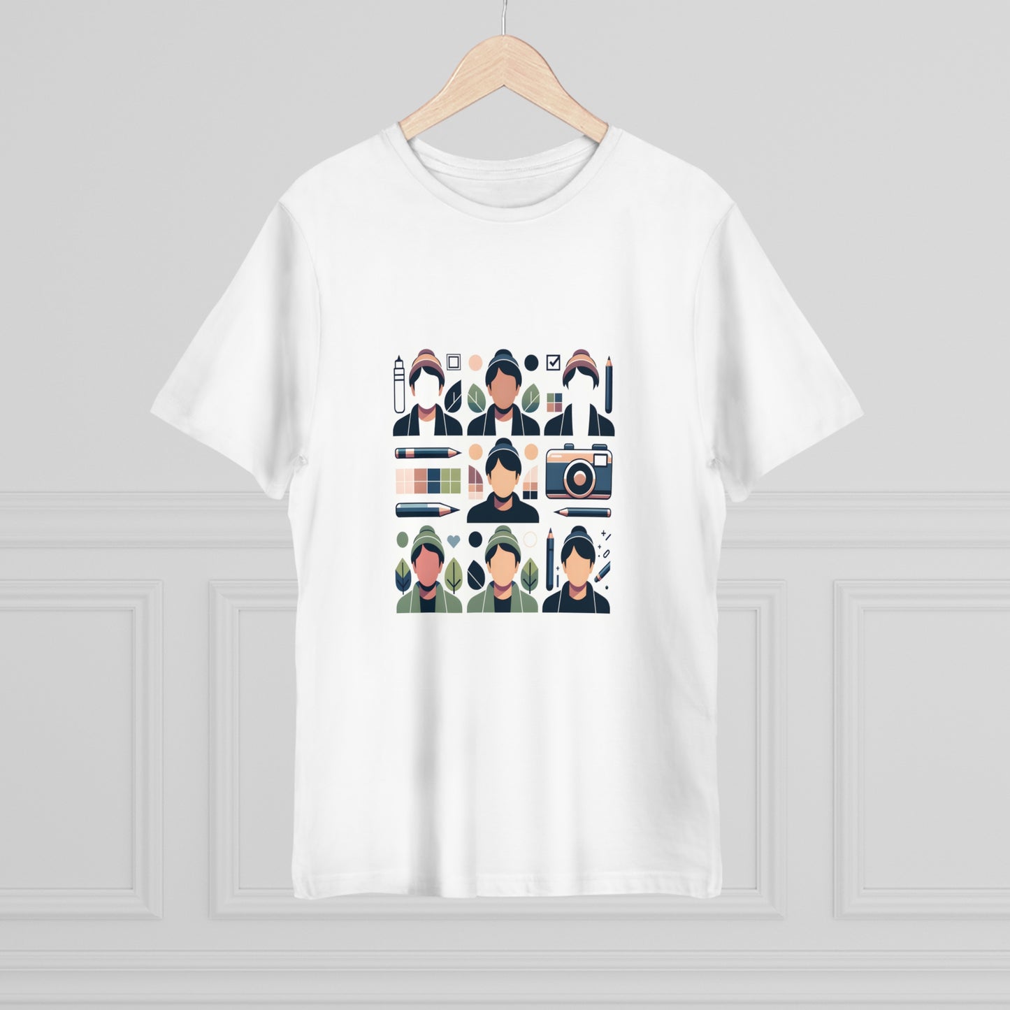 SocialFlair Tee: Minimalist Vector Graphic of Influencers