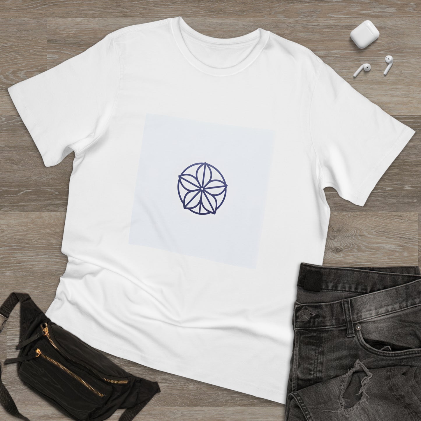 Blooming Serenity: Monochrome Periwinkle Botanical Gardens T-Shirt