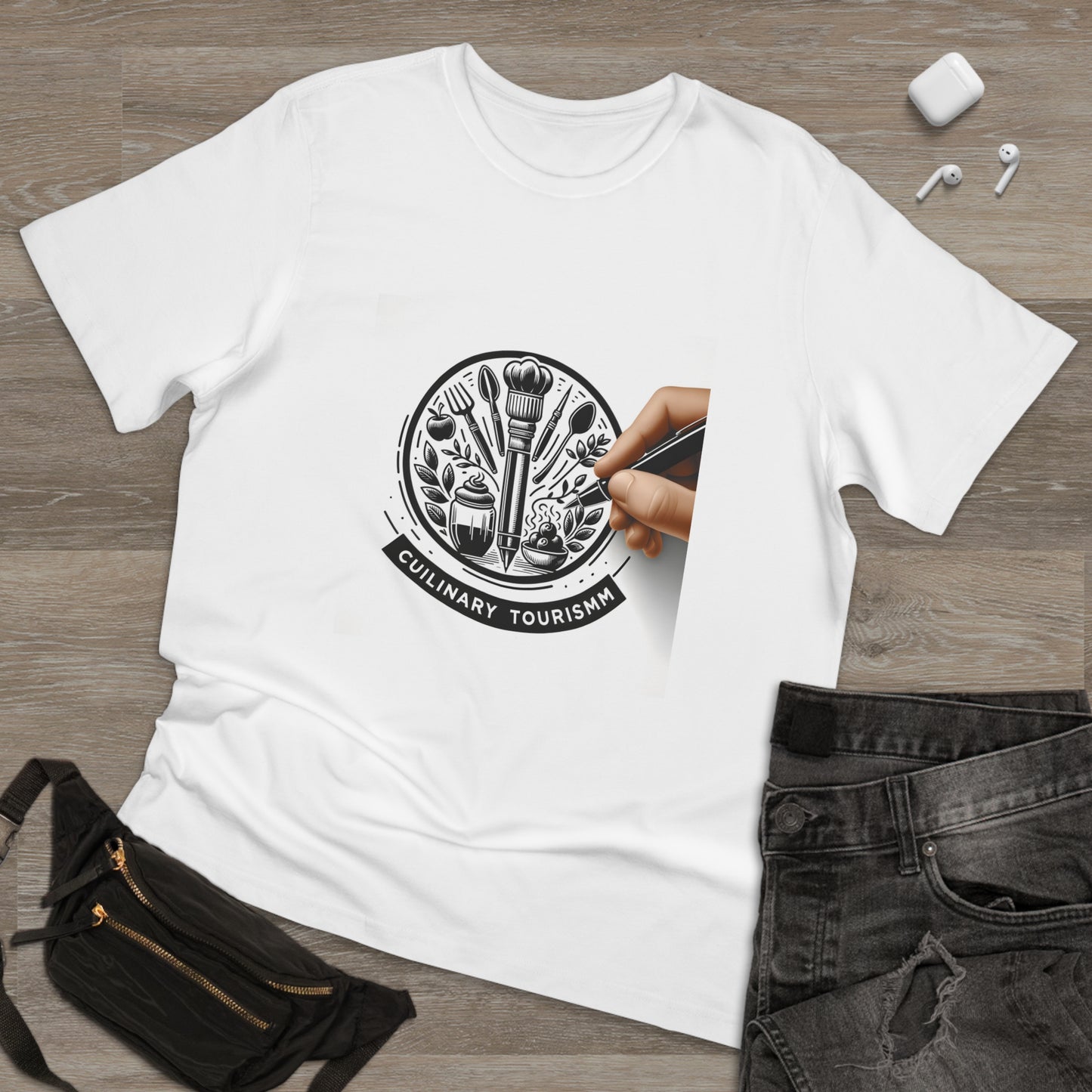 Foodie Wanderlust: Culinary Tourism Ink Logo Tee