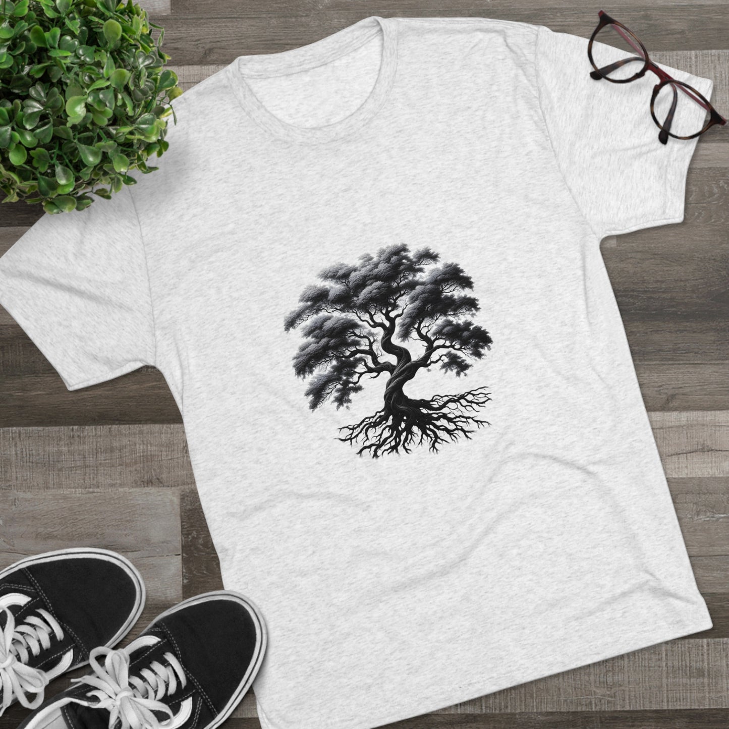 Entwined Majesty Monochrome Tree T-Shirt