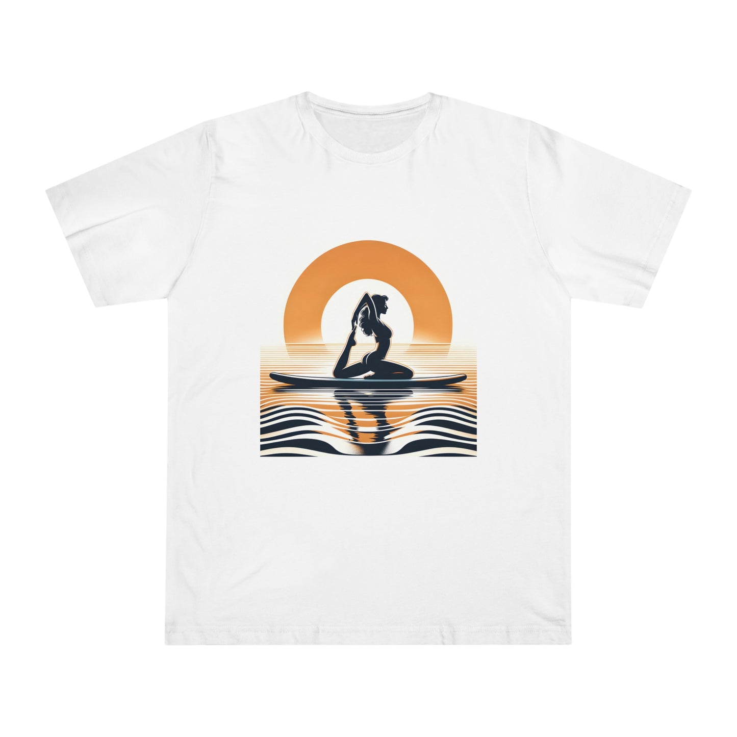 Tranquil Waves: Serene Yoga Paddleboarder