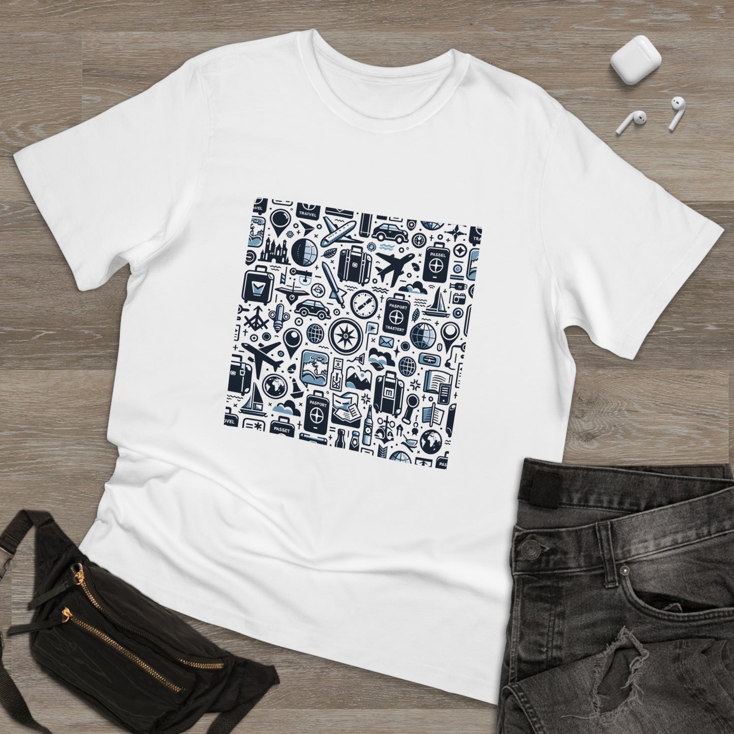 World Wanderlust: Seamless Travel Icons T-Shirt