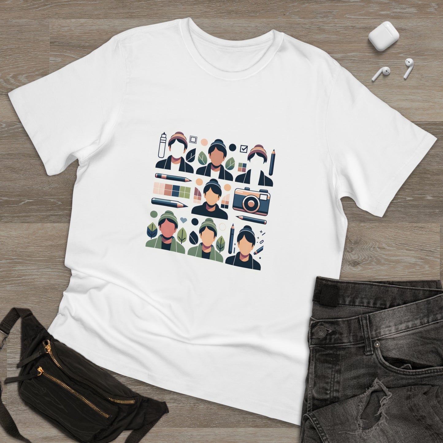 SocialFlair Tee: Minimalist Vector Graphic of Influencers