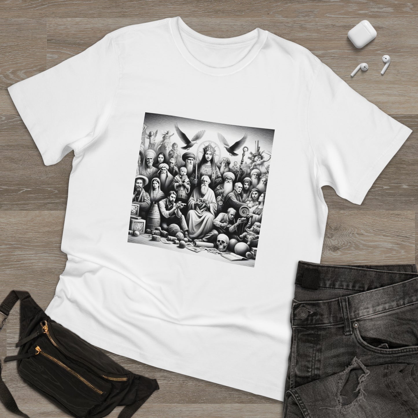 Cultural Shadows: Handcrafted Monochrome Sketch
