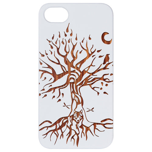 Tree With Wolf - Engraved