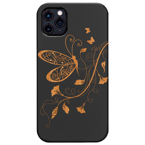 Butterfly On Flower - Engraved