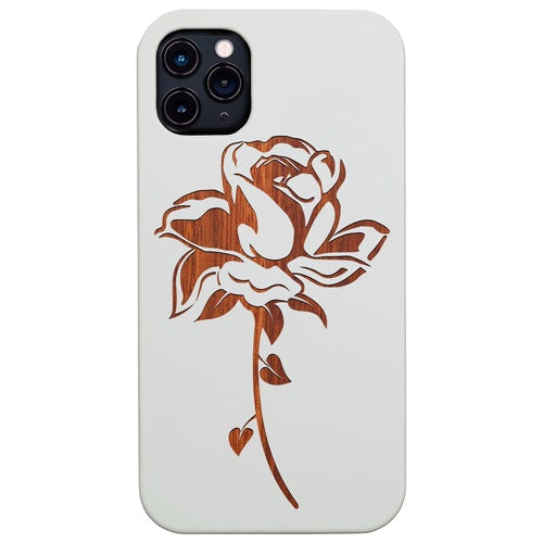Rose With Leaf - Engraved