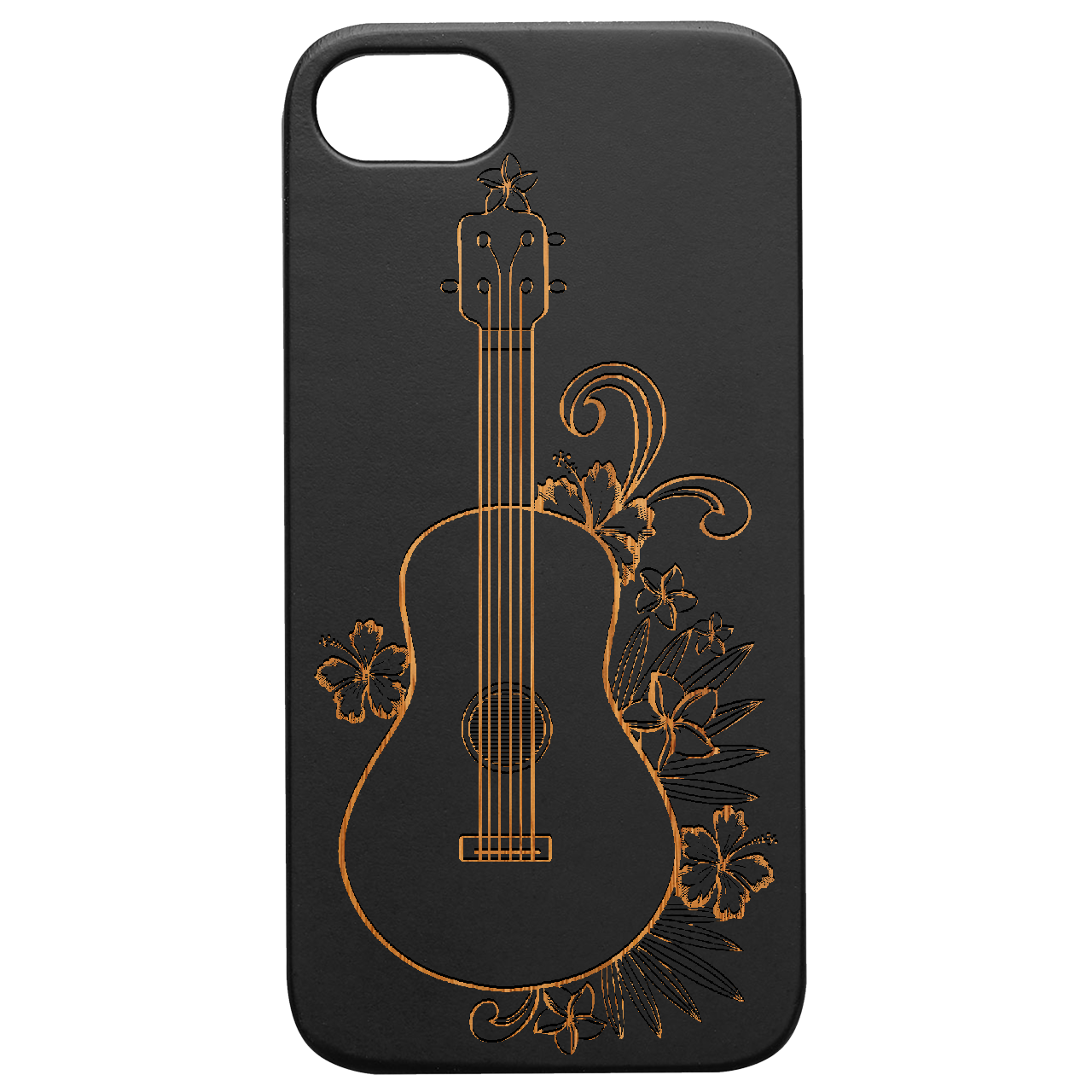Ukelele With Flowers - Engraved