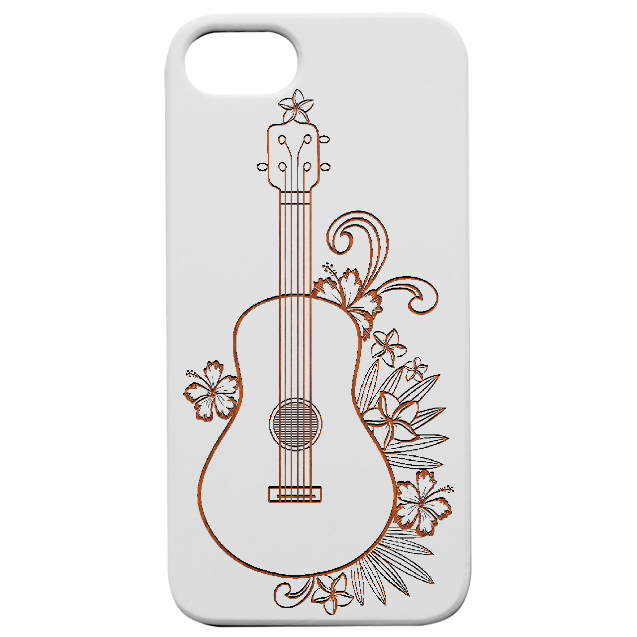 Ukelele With Flowers - Engraved