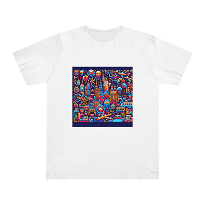 Neon Wanderlust: Acid Art Travel Icons T-Shirt