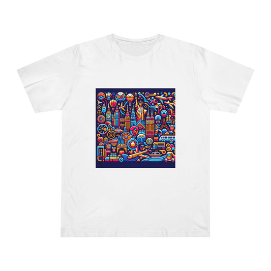 Neon Wanderlust: Acid Art Travel Icons T-Shirt