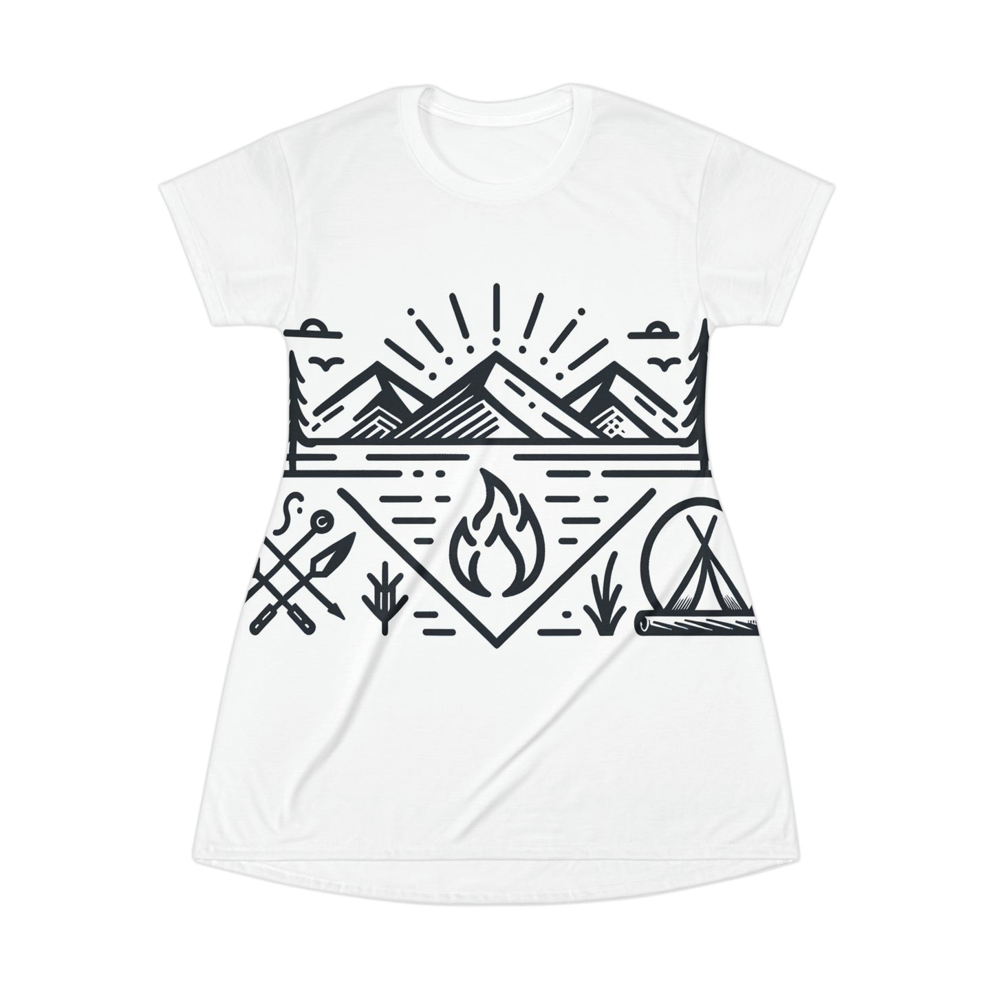 Wanderlust Wilderness: Minimalist Camping Logo Tee