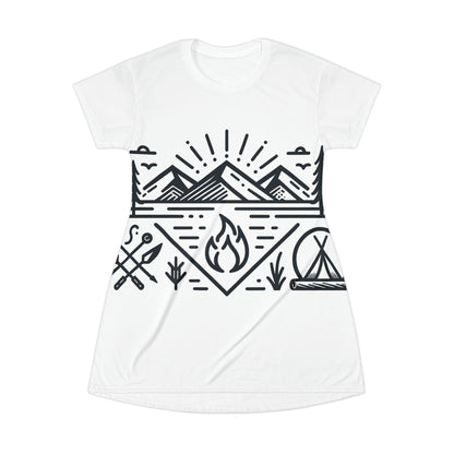 Wanderlust Wilderness: Minimalist Camping Logo Tee