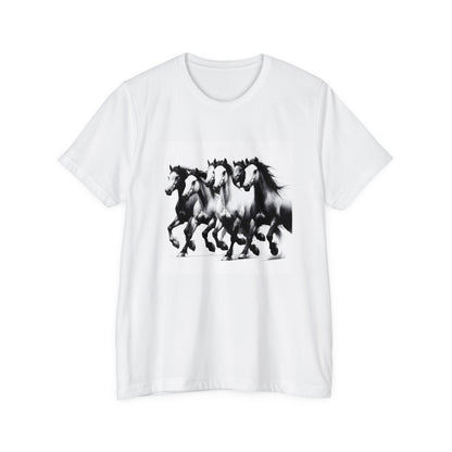 Majestic Gallop: Monochrome Horse Herd Tee