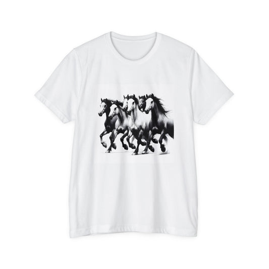 Majestic Gallop: Monochrome Horse Herd Tee