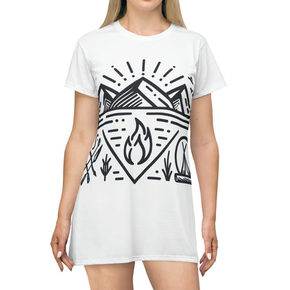 Wanderlust Wilderness: Minimalist Camping Logo Tee