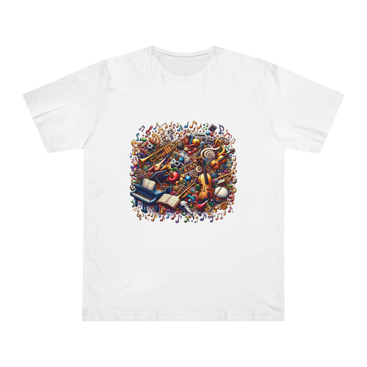 Melody Mania: Cartoon Music Notes and Instruments T-Shirt