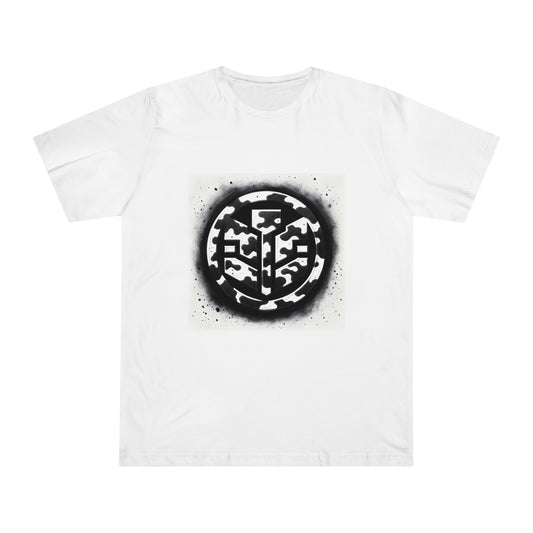 Urban Shadows: Monochrome Camo Charcoal Sketch T-Shirt