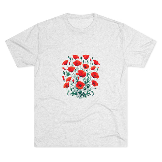 Blooming Red Poppies Garden Tee