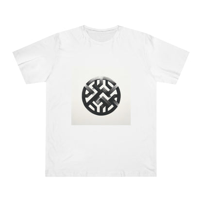 Monochrome Geometry: Handcrafted Charcoal Sketch T-Shirt