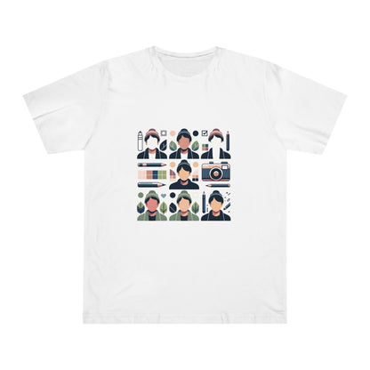 SocialFlair Tee: Minimalist Vector Graphic of Influencers