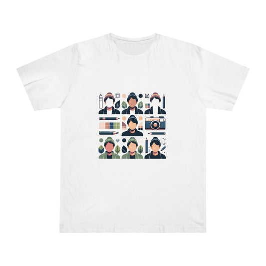 SocialFlair Tee: Minimalist Vector Graphic of Influencers