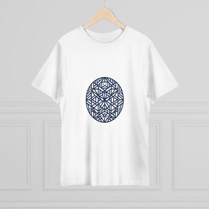 Geometric Nature Patterns: Indigo Monochrome Tee