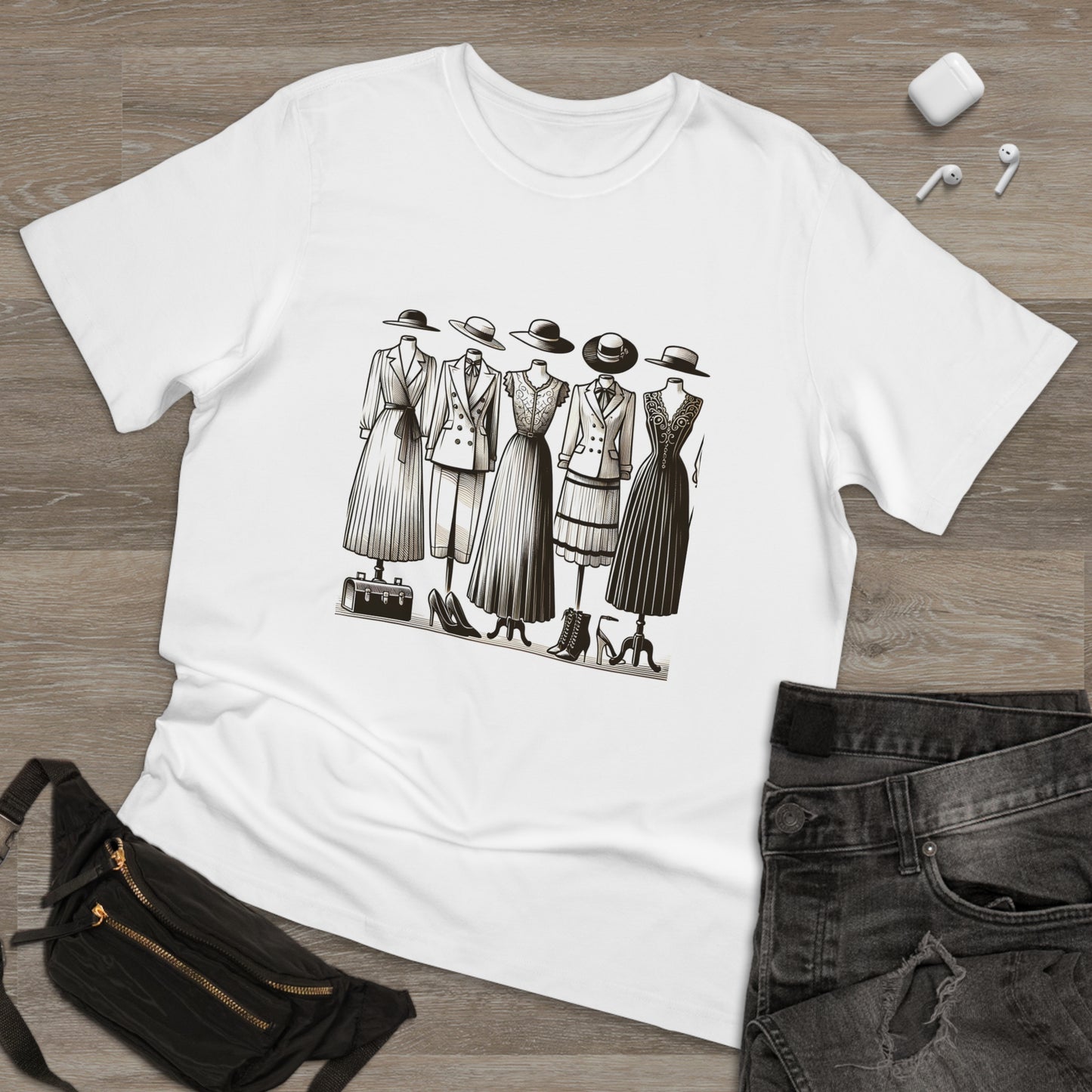 Revered Retro: Vintage Chic Line drawing T-Shirt