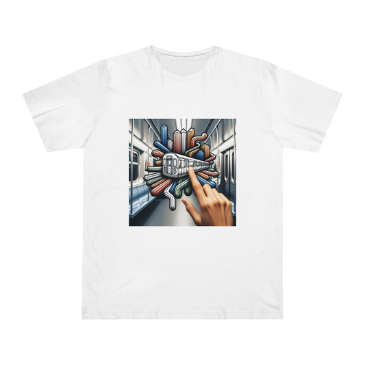 Urban Connections: Colorful Subway Finger Trails T-Shirt