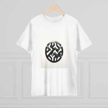 Monochrome Geometry: Handcrafted Charcoal Sketch T-Shirt