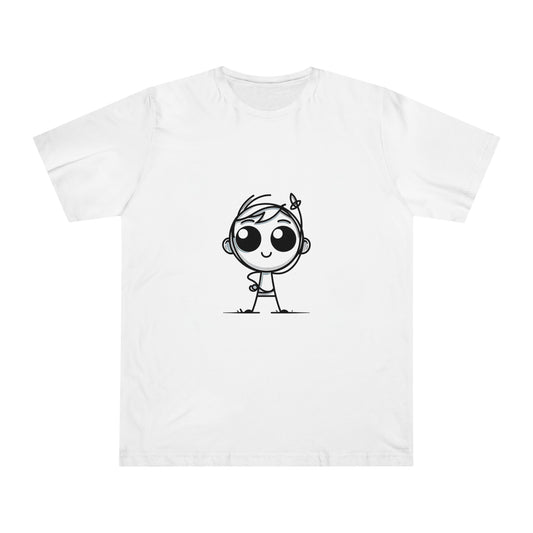 Cartoon Chic: Minimalist Line Art Tee